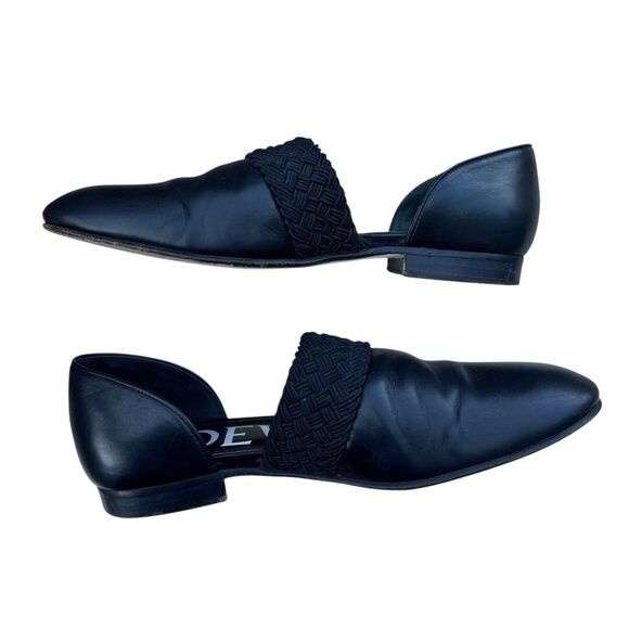 Loewe Black Leather Mules Flats Slip On Size 38 Pointed Toe Designer Old Money - Picture 6 of 13
